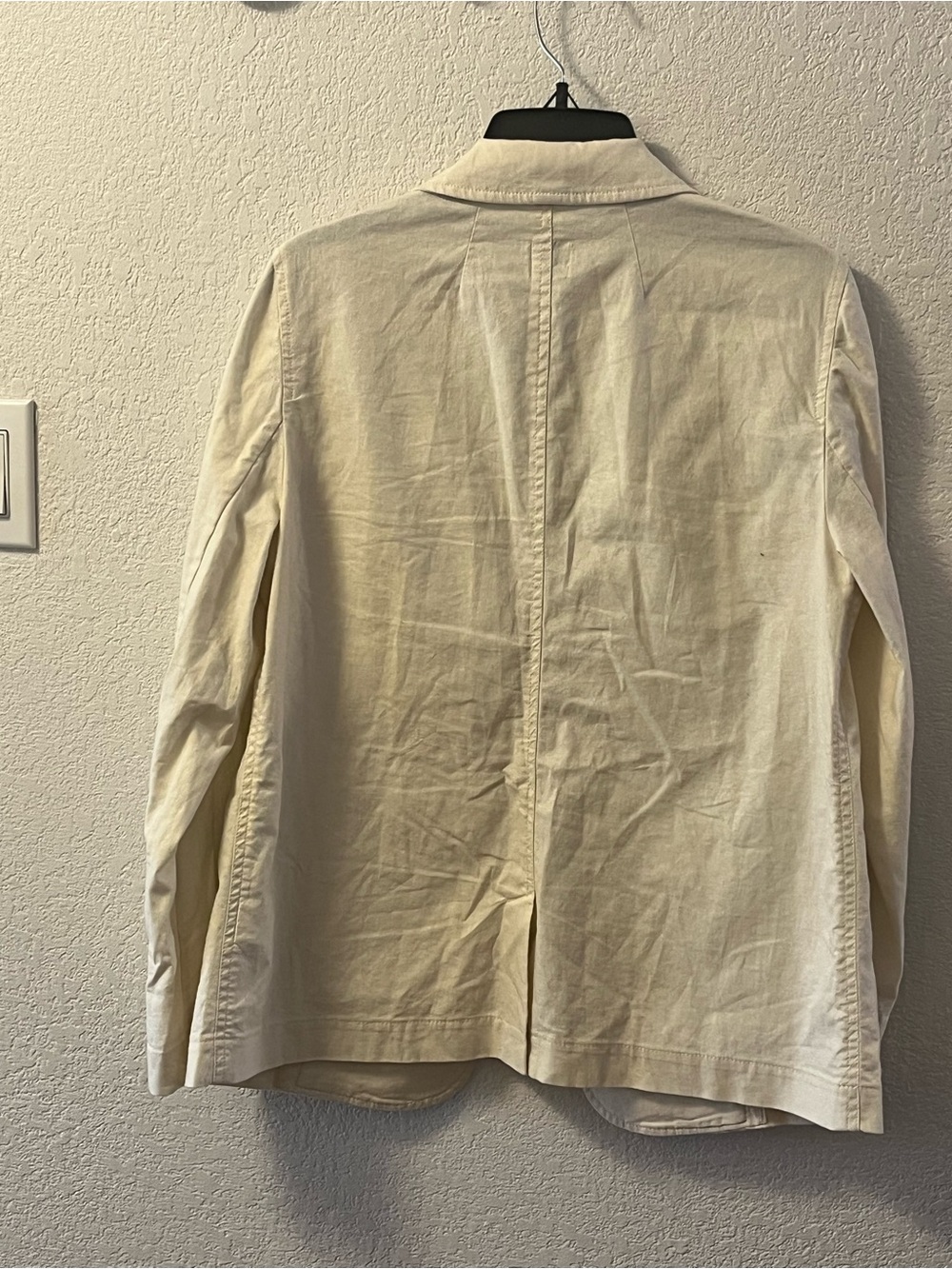 Crew Linen Cotton Blend Tailored Blazer Cream Neutral - Sz M (See Measurements) - Picture 3 of 6